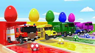 Babyhai La Chanson Des Roues Du Bus, Peindre Un Bus Scolaire Et Un Camion De Pompiers Comptines