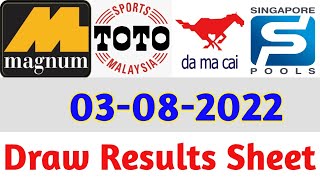 03-08-2022 Today 4D Results Magnum Toto Kuda/Damacai | 4d Result Today | Today 4d Result Live