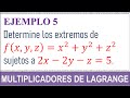 Multiplicadores de Lagrange. Con tres variables. Ejemplo 5