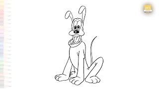 Pluto Disney Dog Drawing Easy Art Tutorial How To Draw A Pluto Dog Step By Step