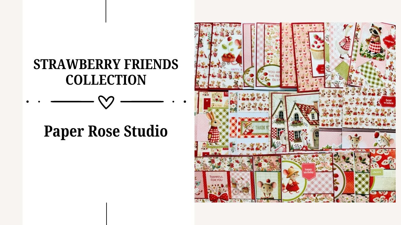 26 Cards | 1 Collection | Paper Rose Studio - Strawberry Friends
