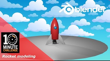 Blender 2.8 | Modeling a cartoon rocket in 10 minutes (Blender challenge)