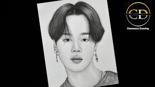 How to draw a BTS " Jimin "(step by step) Pencil Drawing // Easy Drawing Tutorial //