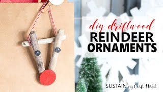 DIY Christmas Ornaments- Driftwood Reindeer // Christmas Tree Decorating Ideas // #CreativeChristmas