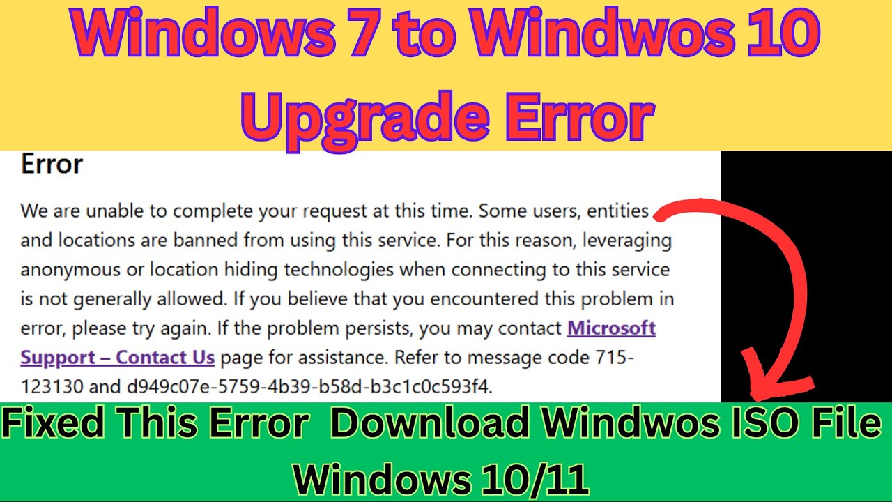 We Are Unable To Complete Your Request at This Time || Windows iso Download Error