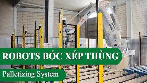 Robots bốc xếp thùng  hàng lên Pallet tự động - Palletizer System