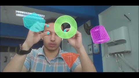 Computer vision Hand gestures with 3D Shapes 