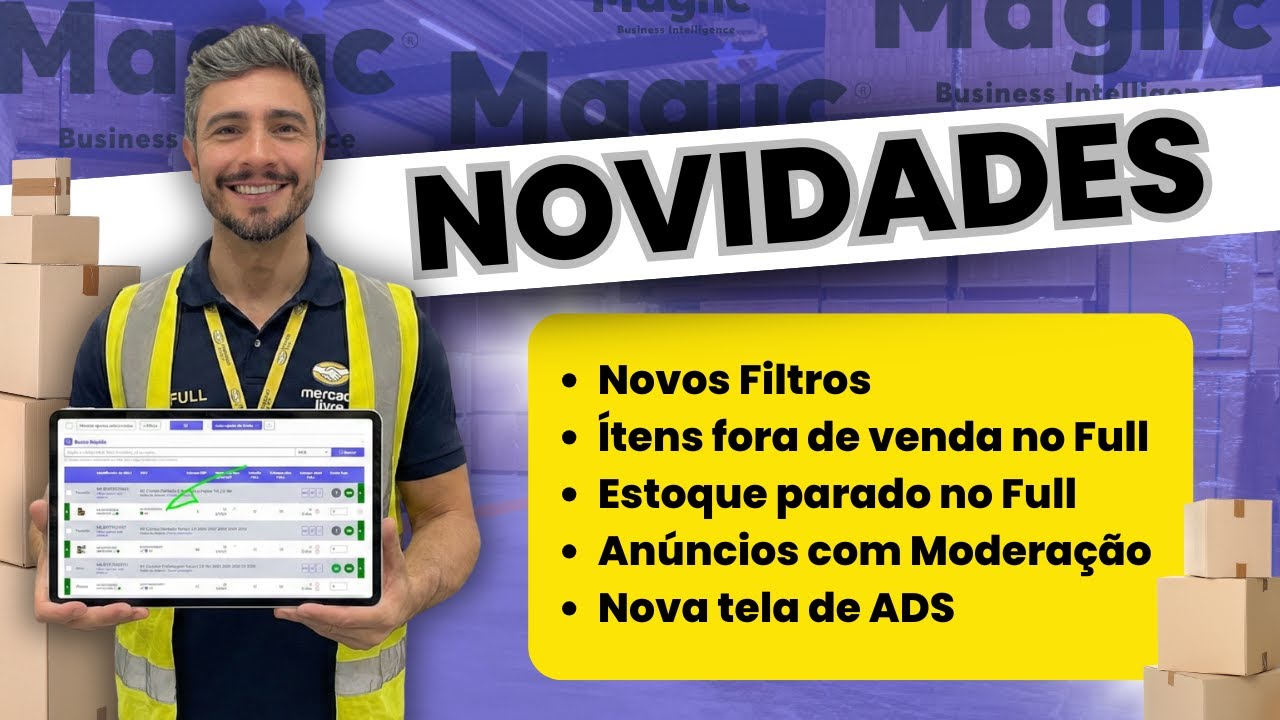 Novidades e funcionalidades na Magiic em gestão de anúncios do Mercado Livre full e ads