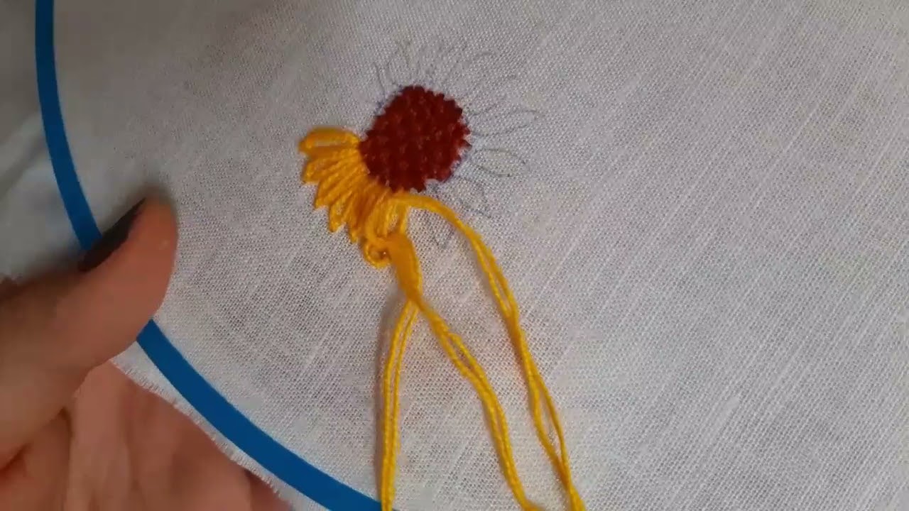 Bordando um girassol (tutorial)