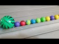 Шарики и Арбуз Satisfying Marble run Balls rolling down the metal slope fascinatingly Watermelon