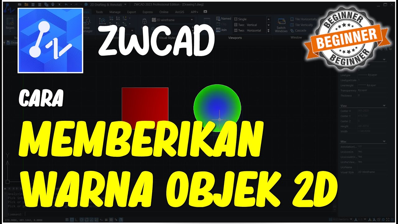 ZWCAD Cara Memberikan Warna Pada Objek 2D Tertutup - YouTube