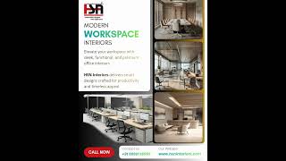 Modern Office Interiors | Premium Workspace Design by HSN Interiors #officedecor #design #office