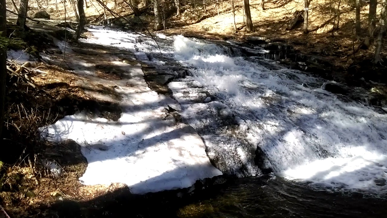Winter Waterfall Chapel Brook Ashfield Massachusetts Beautiful! YouTube