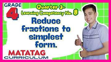 Reduce Fractions to Simplest Form. Grade 4: Q3- Lesson 8 MATATAG Curriculum