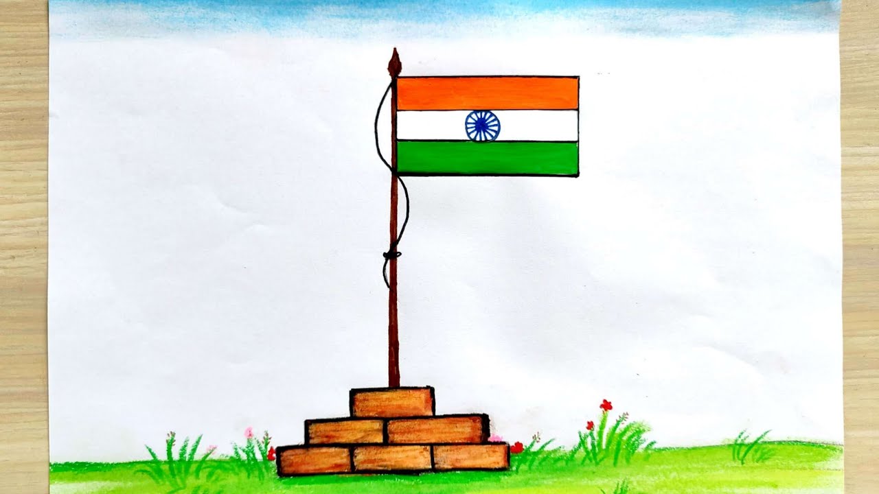 Continuous line india running man holding india flag for republic day  4808339 Vector Art at Vecteezy