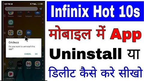 How to delete/uninstall app in infinix hot 10s mobile. Delete/uninstall app in infinix Hot 10s