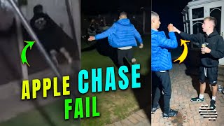 Person Ran into the Fence Chasing an Apple