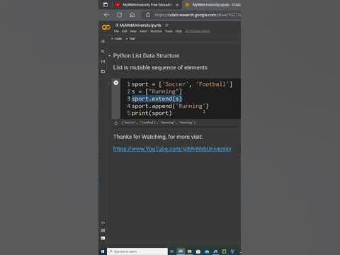 Python List extend and append differences with examples - YouTube