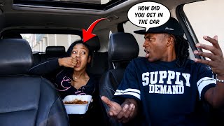 HIDING IN THE TRUNK THEN EATING MY BOYFRIEND'S FOOD 😱 *HILARIOUS*