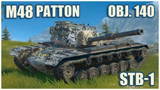 : M48 Patton, STB-1 &  140  WoT Blitz Gameplay