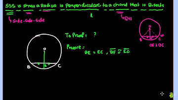SSS to show a radius is perpendicular to a chord that it bisects