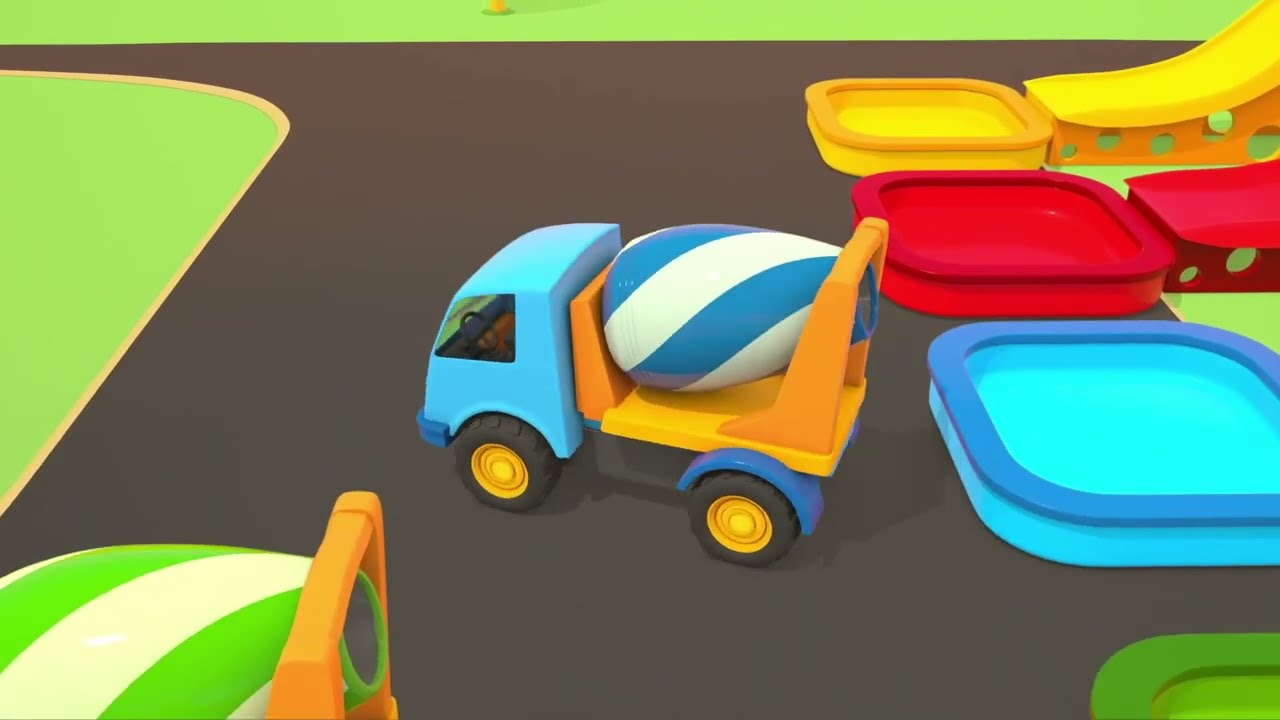 Låt oss leka och bygga med assistansbilar och racerbilar | Tecknad bilserie för småbarn