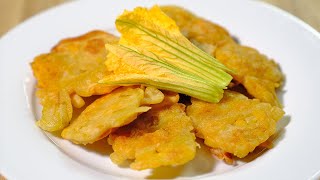 Fried Zucchini Flowers😍A Delicious Vegan Appetizer 🥒