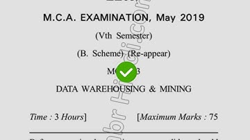 2019 Dcrust MCA 5th Sem Reappear Data warehousing & Mining Question Paper