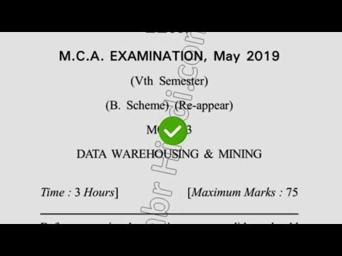 2019 Dcrust MCA 5th Sem Reappear Data warehousing & Mining Question Paper