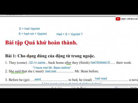 BÀI TẬP QUÁ KHỨ HOÀN THÀNH (P1) - VIẾT LẠI CÂU AFTER/BEFORE