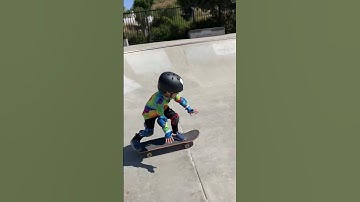 Little Guy With His First Drop In. #qualityskateboardlessons #youtubeshorts