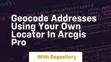 Geocode addresses using your own locator in arcgis pro