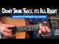 "Don't Think Twice, It's All Right" • Fingerstyle guitar lesson (Bob Dylan) • Lesson #303