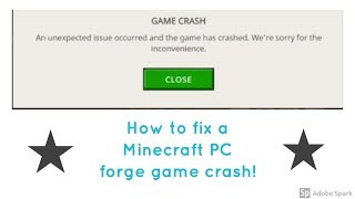How to fix a Minecraft PC forge game crash!