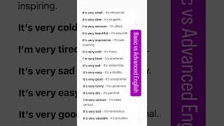 Basic vs Advanced English Language #vocabullary #englishtest #englishspeaking #ieltsenglish #ielts