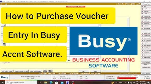 Purchase voucher in busy accounting software.|| purchase Entry || with GST ||