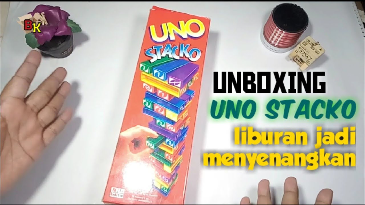 UNBOXING UNO STACKO  (mainan pas buat liburan). 