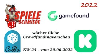 KW 25 - Überblick neuer kooperativer Spiele via Kickstarter, Gamefound und Spieleschmiede - Juni 22