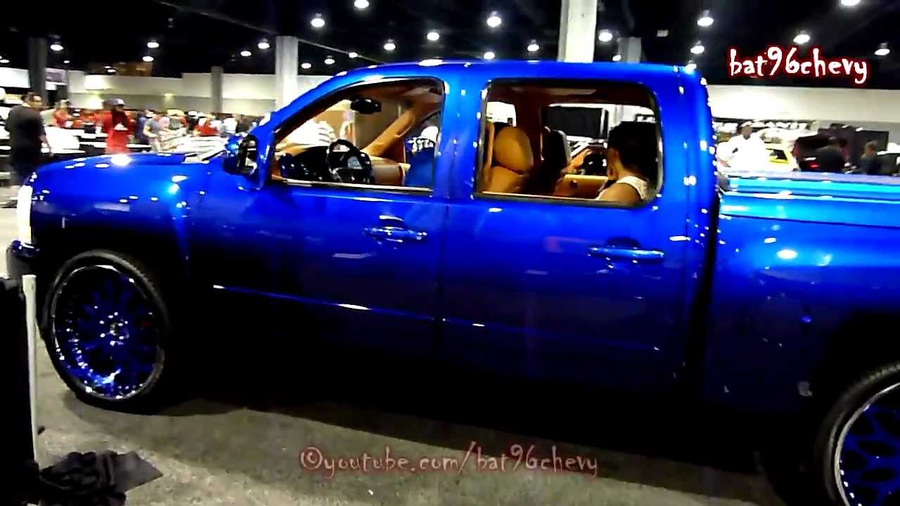 Candy Blue Silverado Truck on 26" Forgiatos: V103 Car Show - HD ...