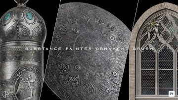 Substance Painter Ornament Path Tool brush + 106 high Quality Ornament and Trim brush