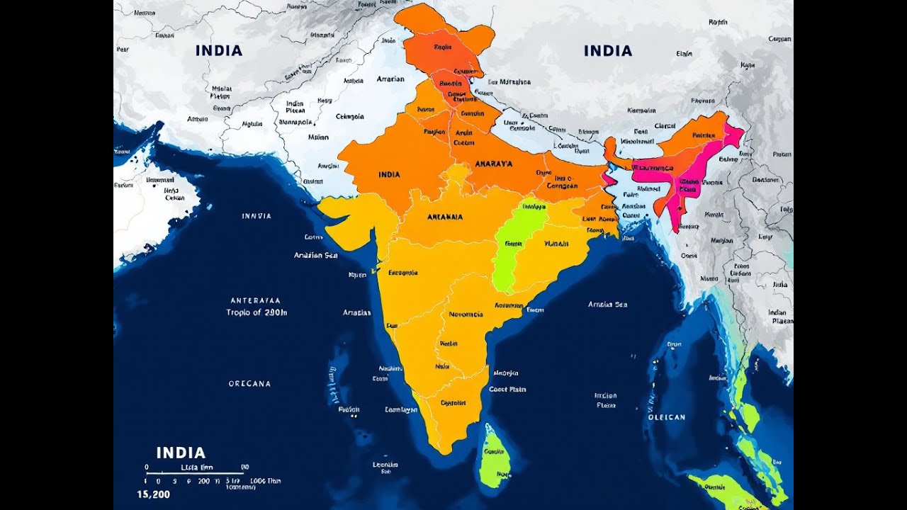 "India's Geographic Extent: Latitude, Longitude, and Coastal Boundaries"