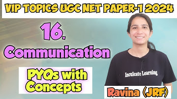 Class-16 VIP Topics UGC NET Paper-1 2024 | Unit-4 Communication PYQs #ugcnetexam #ugcnetpaper1 #exam