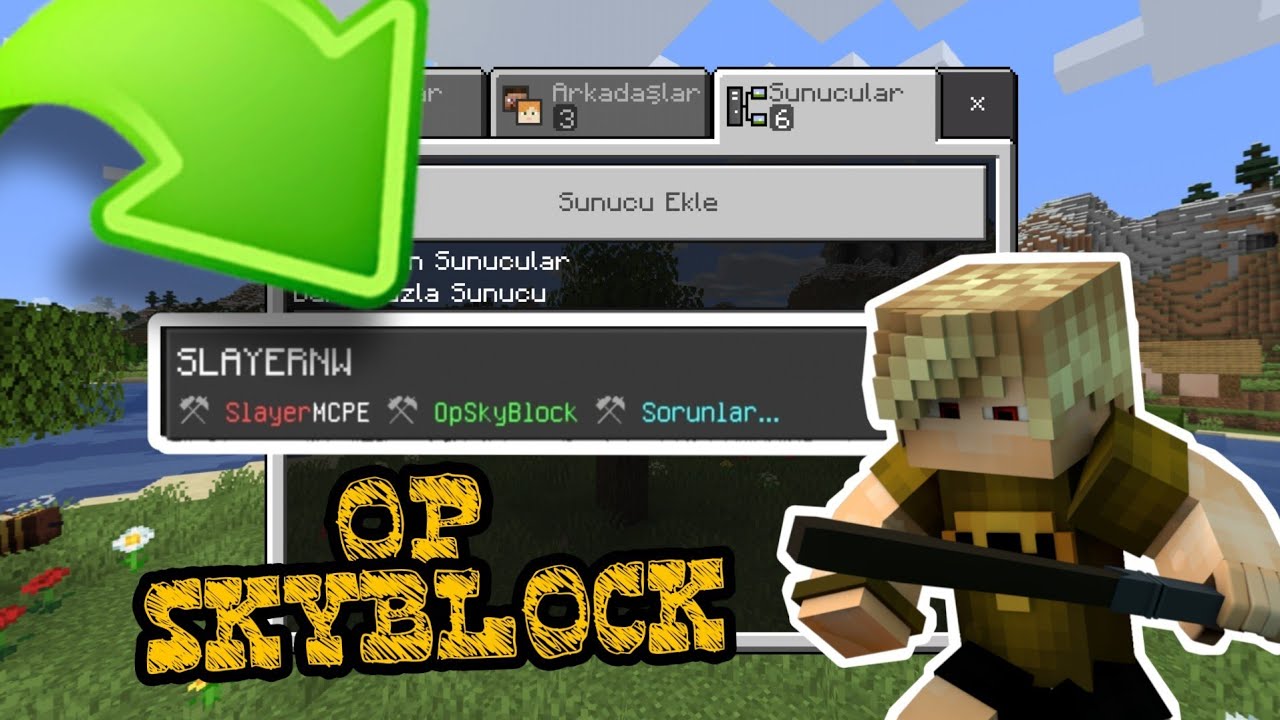 Minecraft Pe Op SkyBlock Serveri-MCPE 1.14 SERVERLER - YouTube