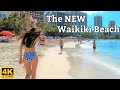 [4K] HAWAII - The NEW and Improved WAIKIKI BEACH - after the sand maintenance project has finished