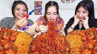 Cadbury Gems will Decide Our Bite Food Challenge | Worlds Spicy Maggi🔥, Spicy Korean Momos Challenge