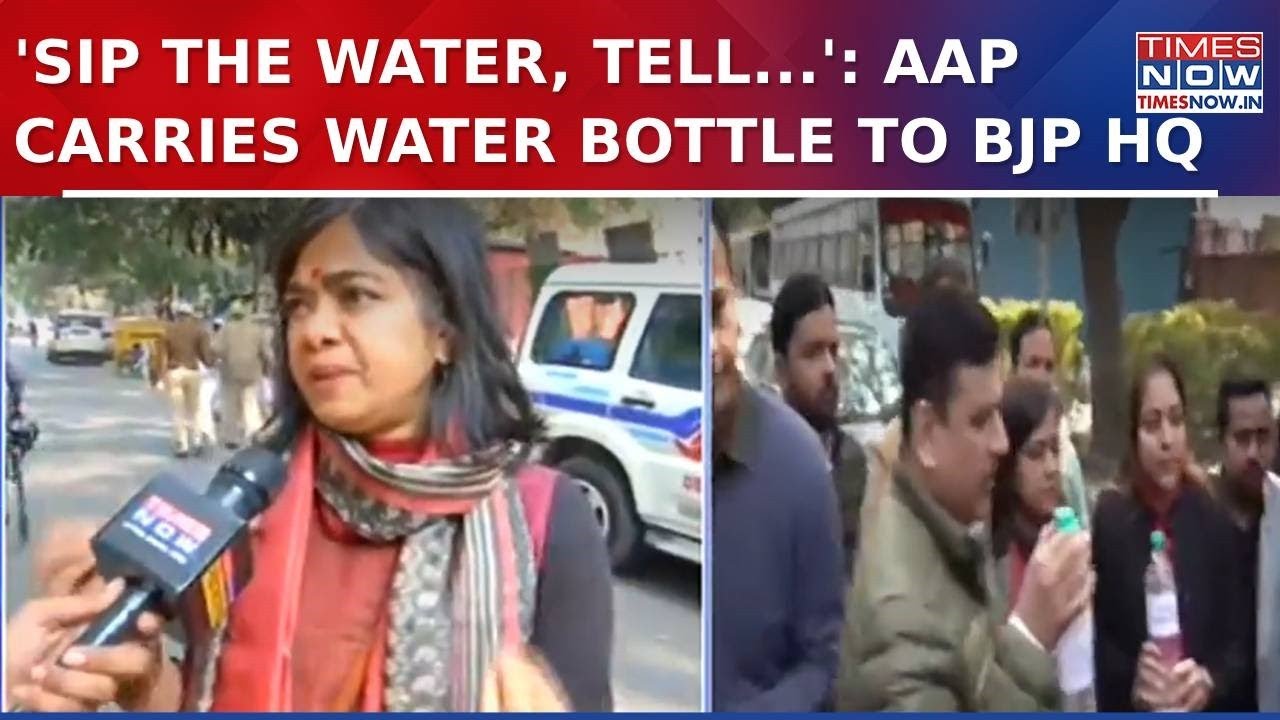 AAP Carries 'Yamuna Water In Bottles' To BJP Headquarters Says, 'Sip The Water And Tell The Result'