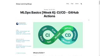 Introduction to MLOps Basics - Deep Learning Blogs - 10 - CI/CD - GitHub Actions
