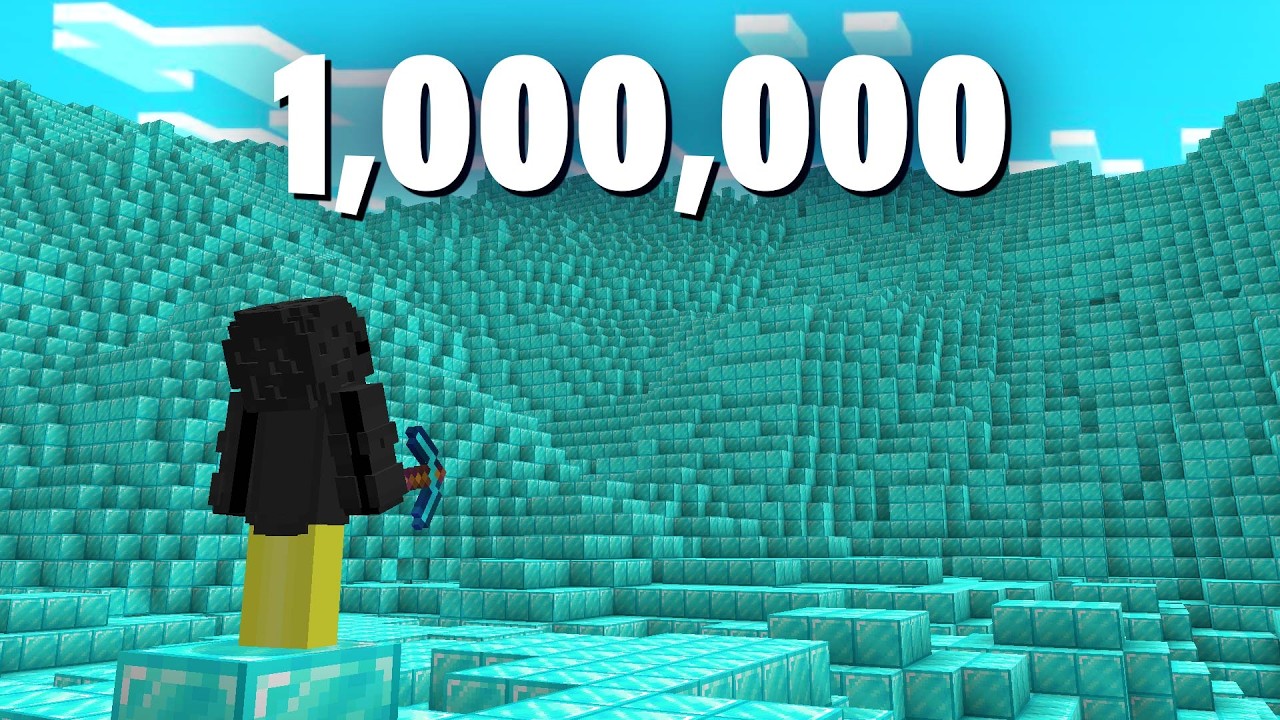 جمعت 1,000,000 دايموند في ماين كرافت هاردكور ( بدون قلتشات )