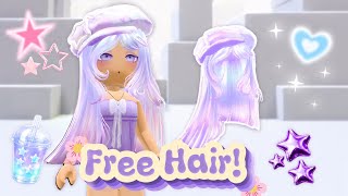 New FREE Roblox HAIR! How to get the Cotton Candy Swirly Newspaper Girl Hime Cut for 0 ROBUX🩷💜🩵 screenshot 5
