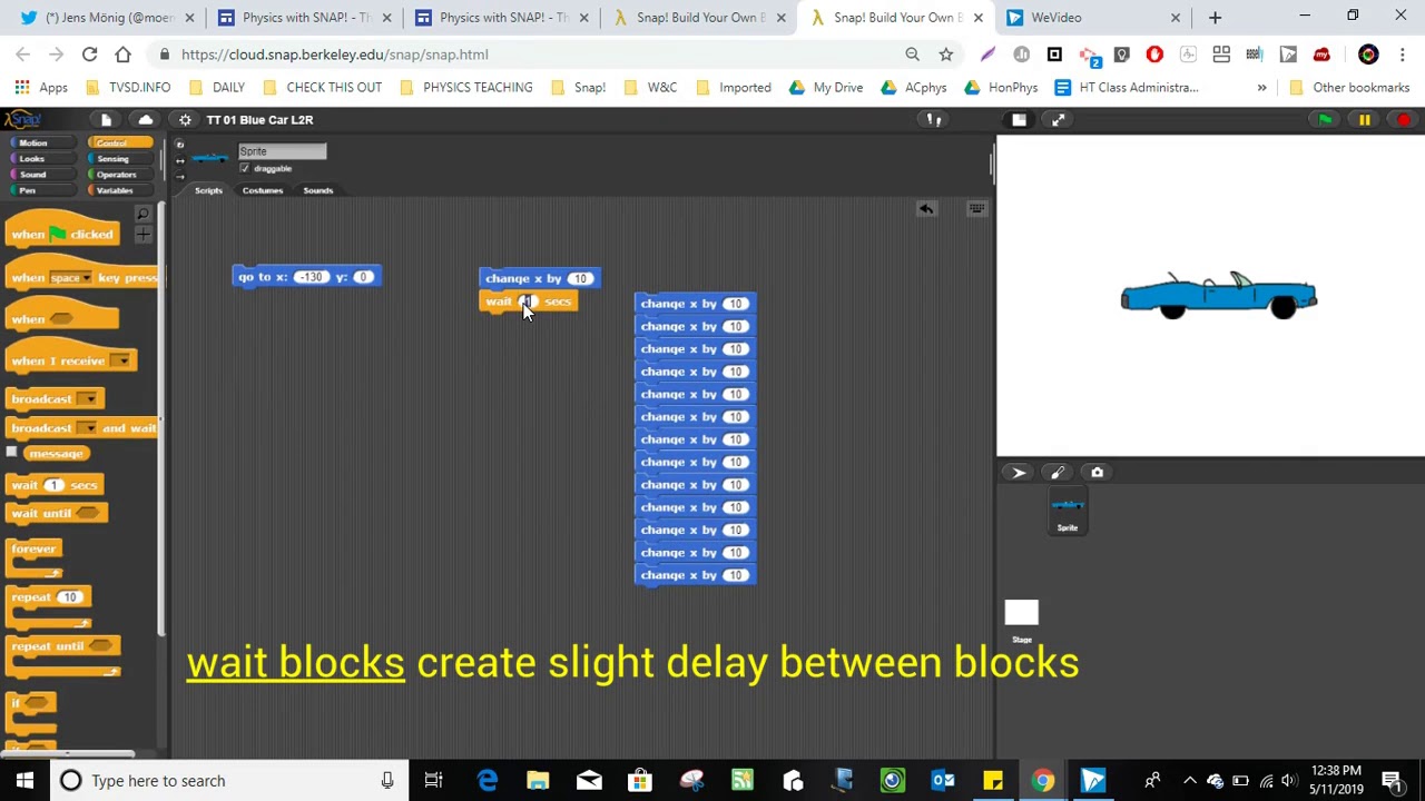 07 Making Sprite Move using Multiple Change x Blocks - YouTube